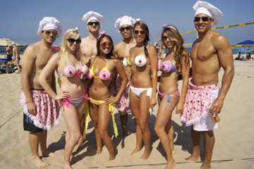 The Smackfest beach volleyball tournament celebrates its 20th year Saturday with its party atmosphere and a wild array of costumed-clad participants.