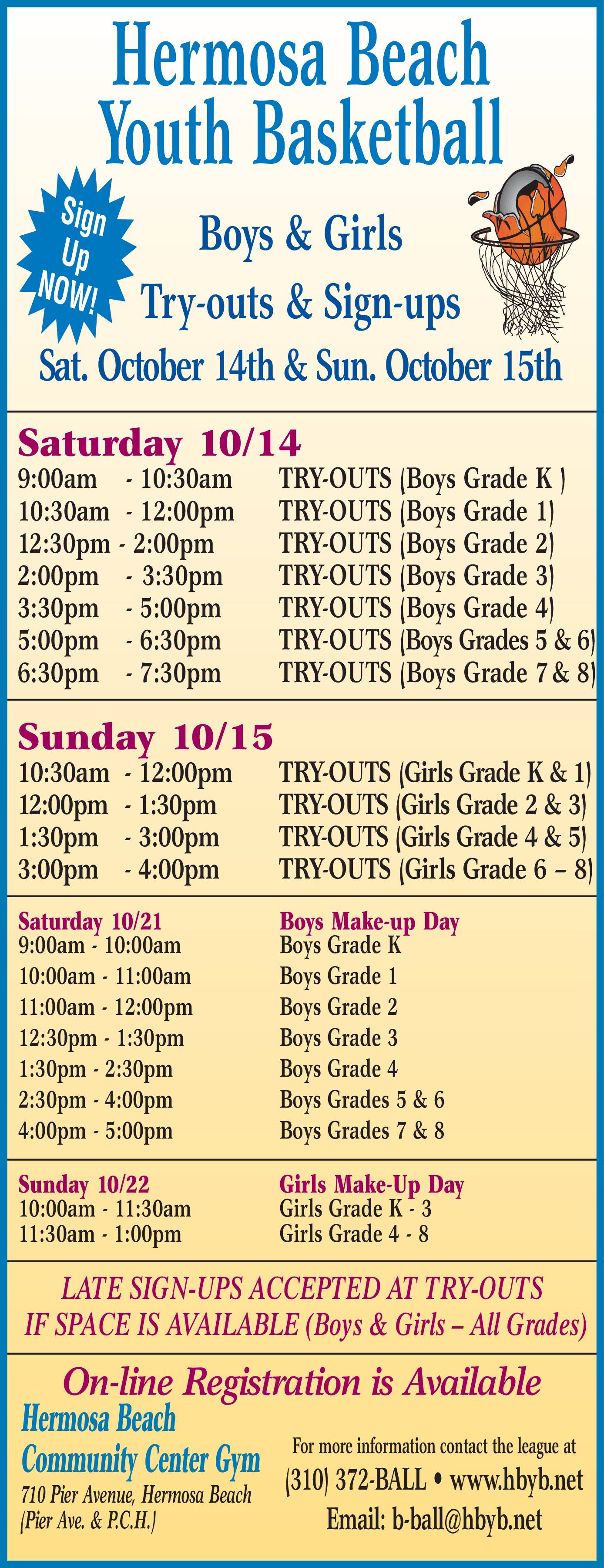 Hermosa Beach Youth Basketball Sign Ups & Try Outs Easy Reader News