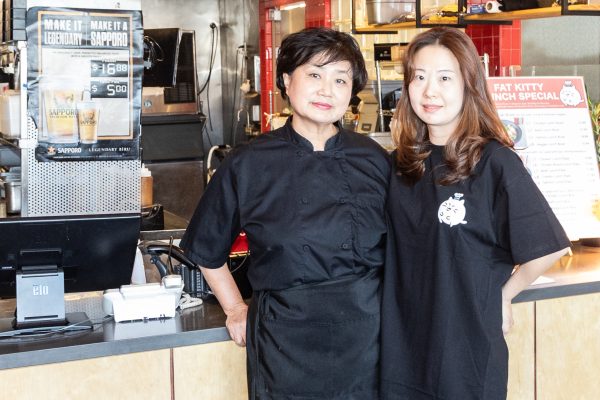 Hyang “Monica” Yoo and daughter-in-law Solyoun Park are fighting ADA lawsuit filed against their Cal Sushi and Teriyaki restaurant in the Pavilions Shopping Center. Photo by Kevin Cody
