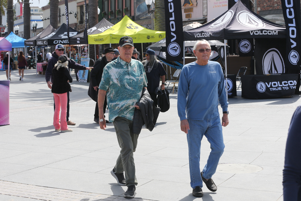 Surfer Walk of Fame inductees Peff Eick (SWOF 2008 ) and John Baker (SWOF 2006). Photo by Brent Broza