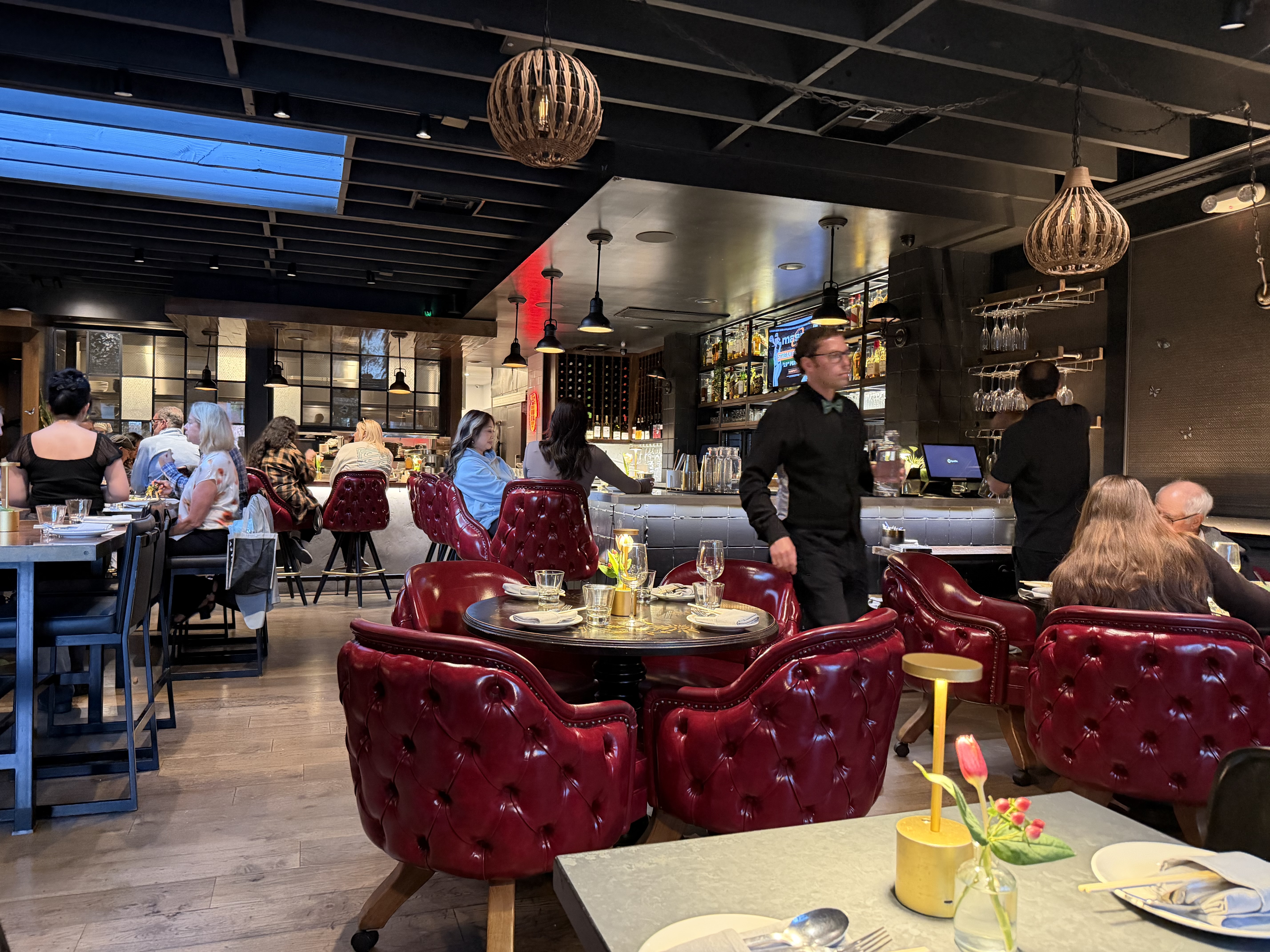 Interior of restauranht showing mix of modern and classic design